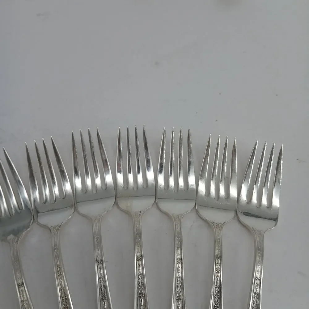 11X SF ROGERS Extra Plate SilverPlate CHALFONTE Salad Forks Flatware